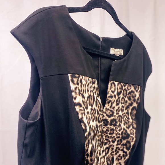 Women's Illusion Dress Sexy Leopard Print Classic Sheath Dress Barn Outfit Lady - Picture 4 of 13